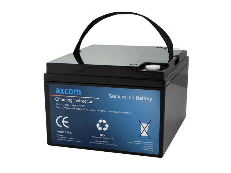 Axcom Natrium Ionen Akku 12V 28Ah mit M5 Kontakte