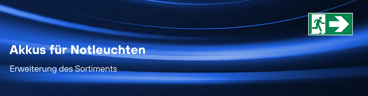 Erweitertes Sortiment: Akkus für Notleuchten