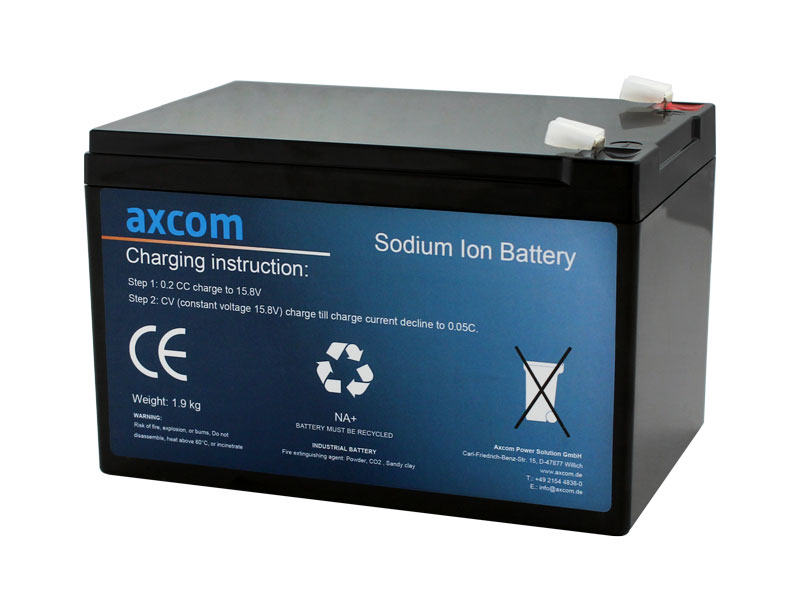 Axcom Natrium Ionen Akku 12V 13,5Ah mit 6,3mm Steckkontakten Axcom Natrium Ionen Akku 12V 13,5Ah mit 6,3mm Steckkontakten