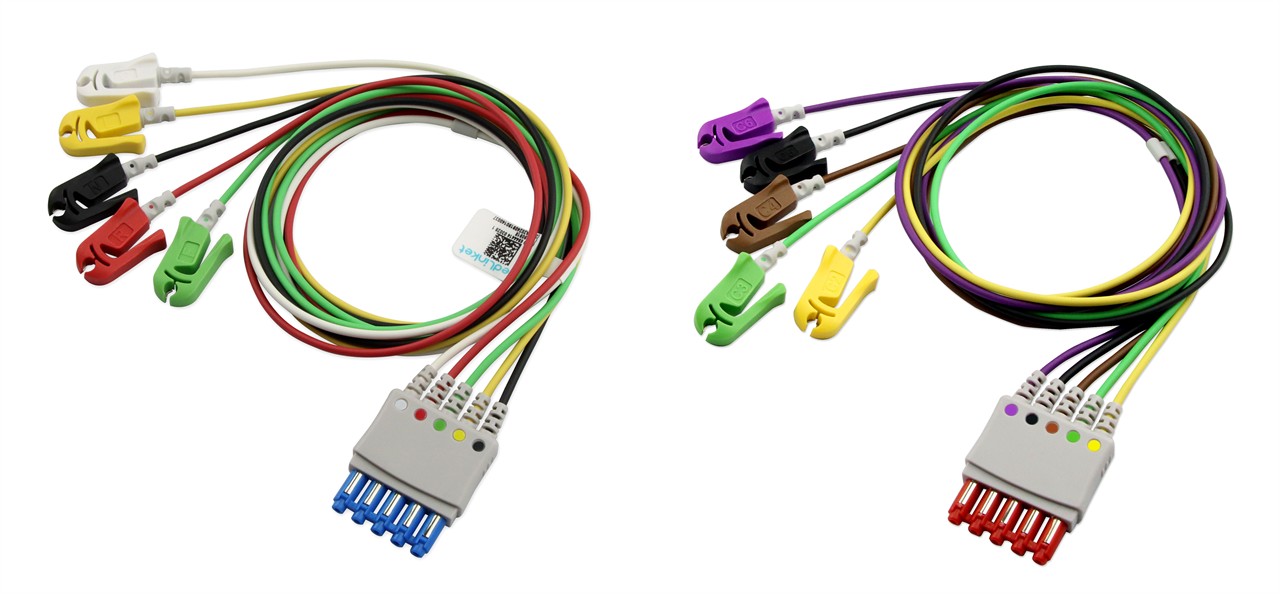 2x 5-adrige EKG Kabel wie Philips M1978A 2x 5-adrige EKG Kabel wie Philips M1978A