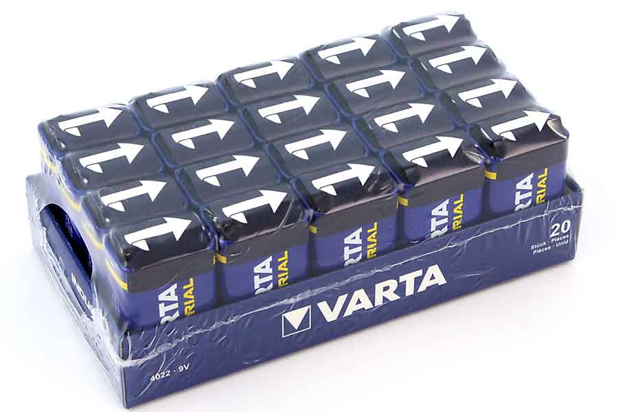 20 Batterien, Varta, EBlock, 9V Block, Alkaline, 6LR61 20 Batterien, Varta, EBlock, 9V Block, Alkaline, 6LR61