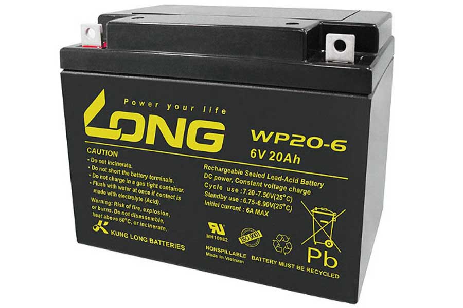 Long Bleiakku WP20-6 - 6V 20Ah - M5