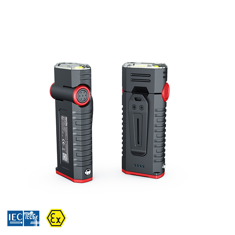 Taschenlampe EX-geschützt, mit 90° Rotationskopf, inkl. Li-Ion Akku, ATEX, 20h Leuchtdauer Taschenlampe EX-geschützt, mit 90° Rotationskopf, inkl. Li-Ion Akku, ATEX, 20h Leuchtdauer