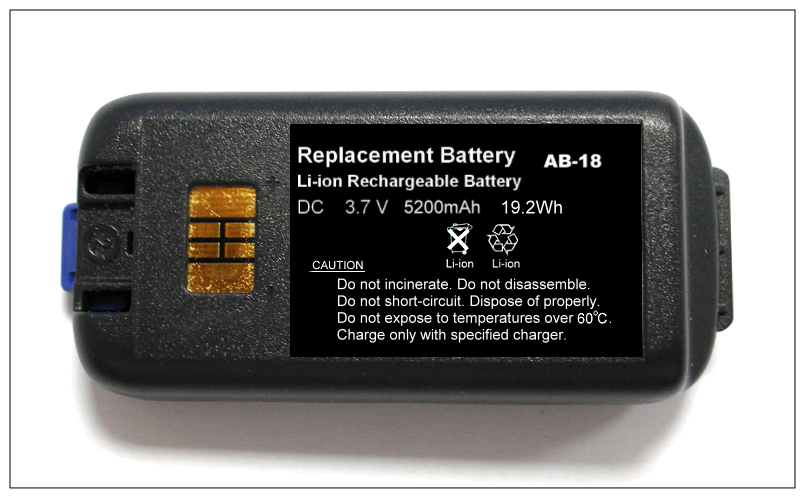 Li-Ion Akku für Intermec CK3, CK65 3,7V 5,2Ah Li-Ion Akku für Intermec CK3, CK65 3,7V 5,2Ah