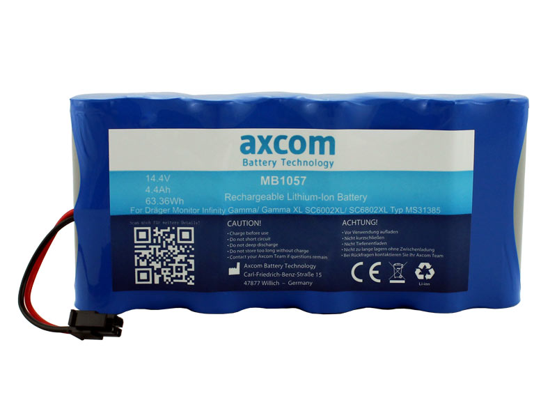 Akku für Dräger Infinity Gamma, Delta, SC6002XL, SC6802XL Akku für Dräger Infinity Gamma, Delta, SC6002XL, SC6802XL