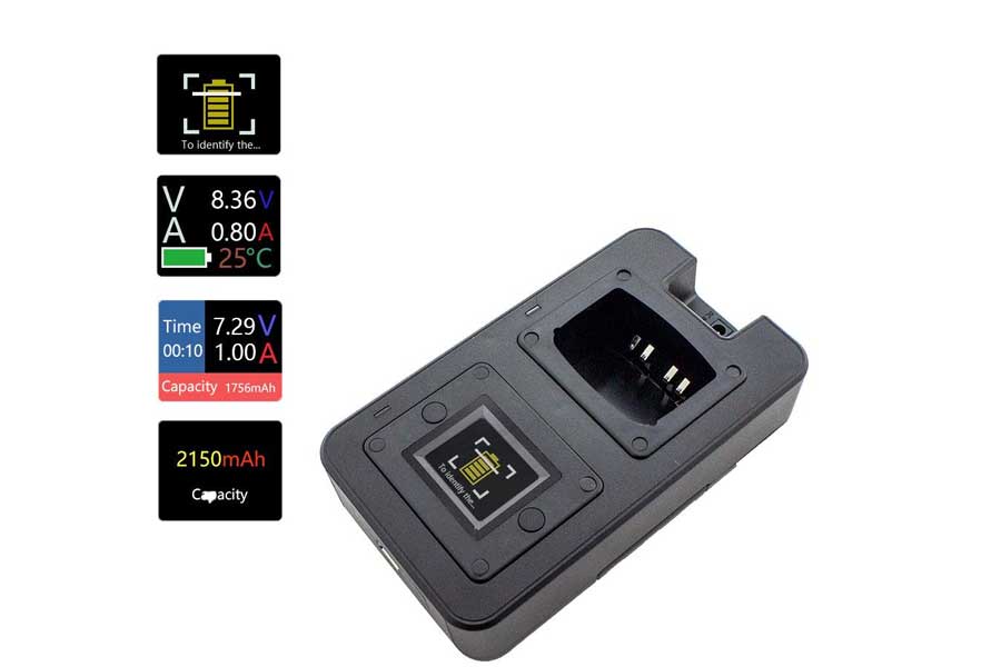 Tischladegerät für Motorola GP360 mit LCD-Anzeige