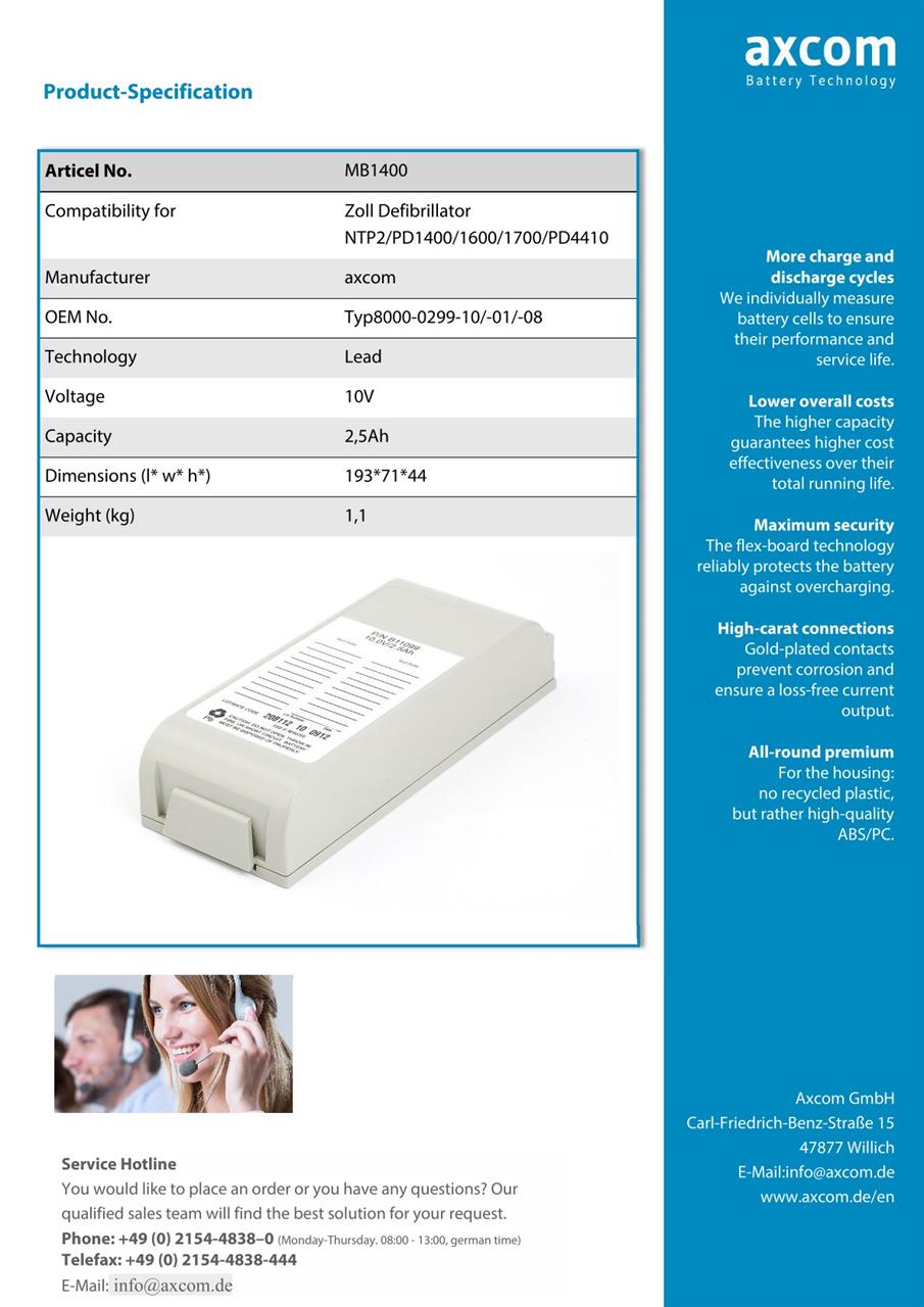 Datenblatt für Zoll NTP2, PD1400, PD1600, PD1700, PD4410, E-, M-Serie