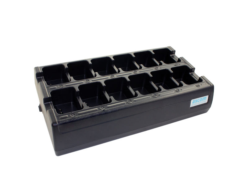 Ladegerät mit 12 Ladeschächten für Funkgeräte und Akkus Ladegerät mit 12 Ladeschächten für Funkgeräte und Akkus