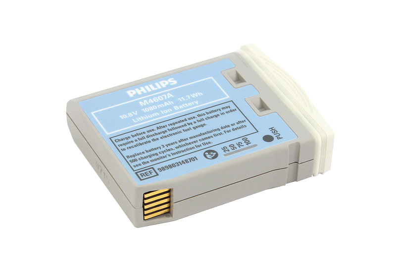 Akku für Philips IntelliVue MP2, X2, M3002A, M8102, M4607A, Rückseite Akku für Philips IntelliVue MP2, X2, M3002A, M8102, M4607A, Rückseite