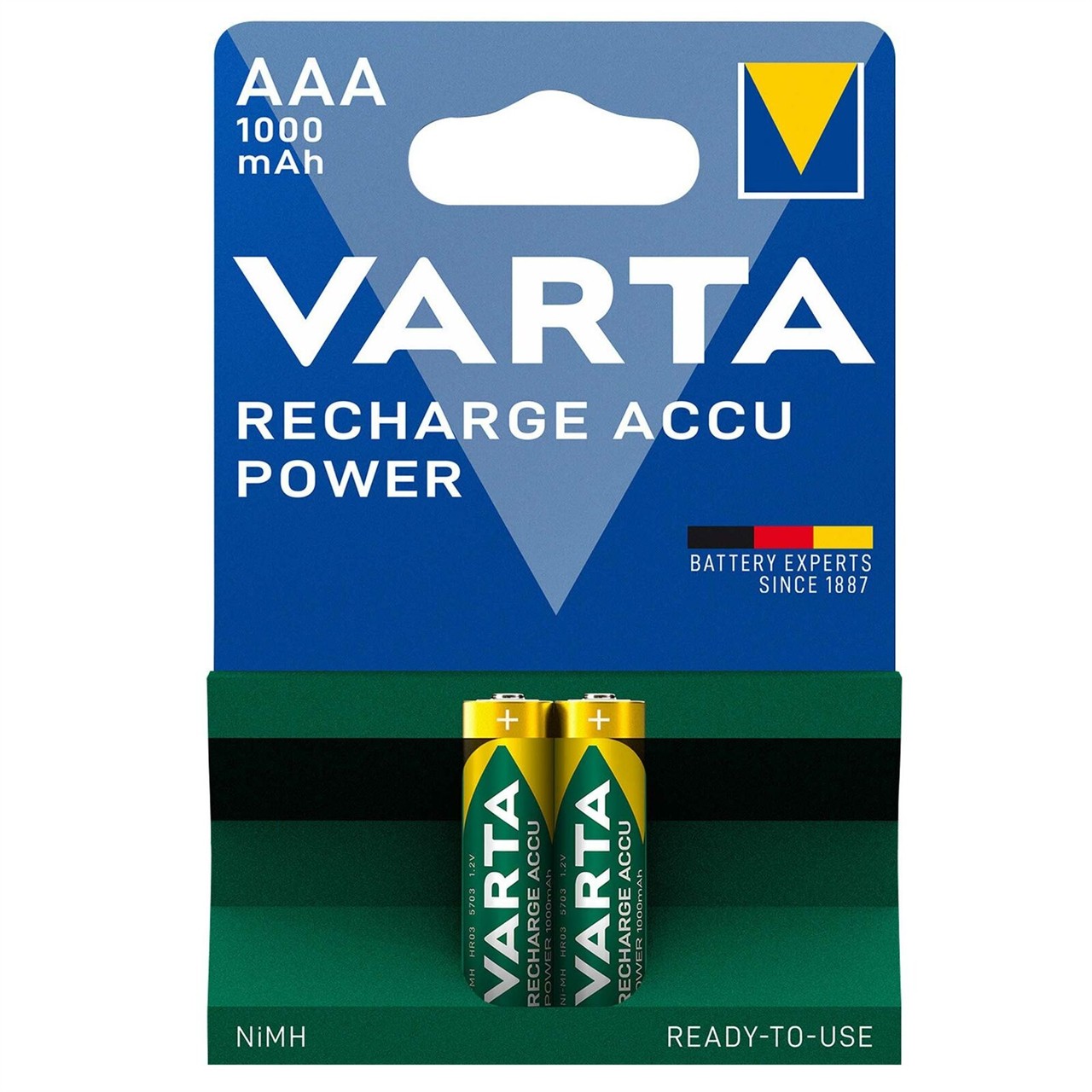 NiMH Akku Varta Micro AAA/LR03 1,2V 1000mah 4er Blister (wiederaufladbar)