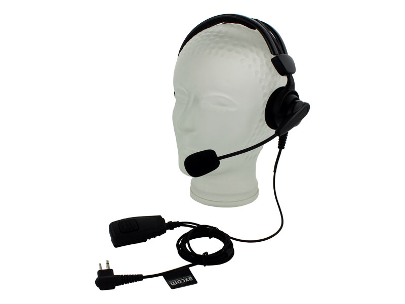 Überkopf-Headset mit Schwanenhalsmikro + kl. PTT-Taste für Motorola GP300, CP040, DP1400, R2, HYT TC