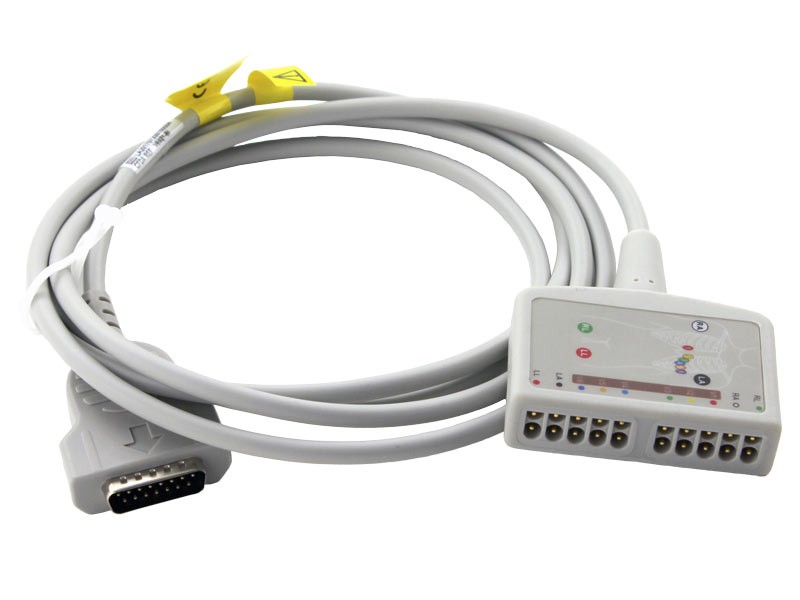 10-poliges EKG Stammkabel mit 15-Pin Stecker für Hellige, GE und Marquette