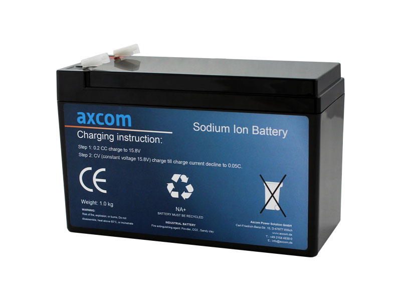 Axcom Natrium Ionen Akku 12V 7Ah mit 6,3mm Steckkontakten