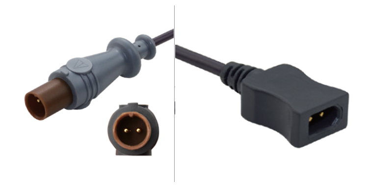 Temperatur Adapterkabel für Philips/HP - 2 Pin männlich auf 2 Pin rechteck Stecker Temperatur Adapterkabel für Philips/HP - 2 Pin männlich auf 2 Pin rechteck Stecker