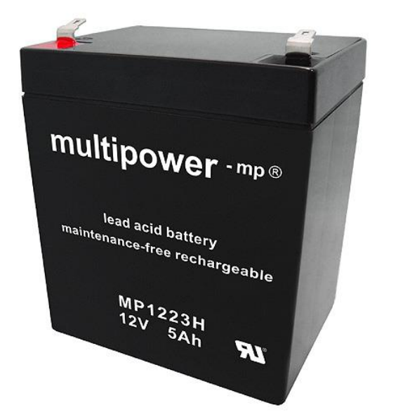 Bleiakku Multipower MP1223H 12V/5Ah mit 6,35mm Steckkontakten (Hochstrom) Bleiakku Multipower MP1223H 12V/5Ah mit 6,35mm Steckkontakten (Hochstrom)