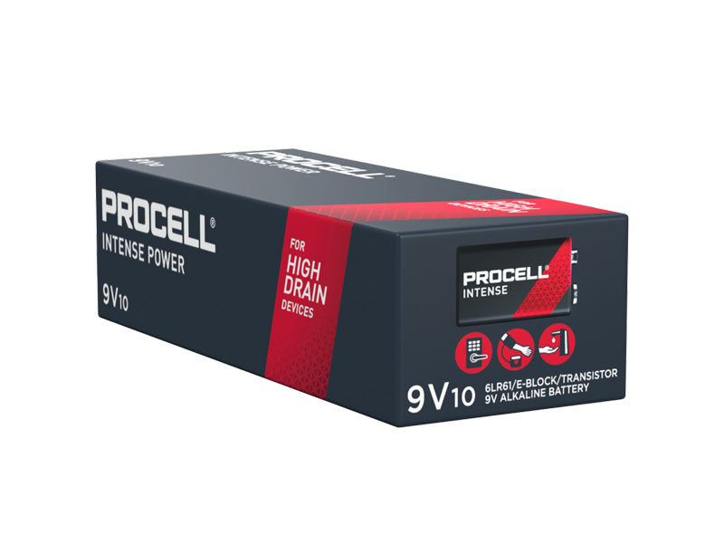 10er PAck Batterien, Procell Intense, 9V Block, 6LR61