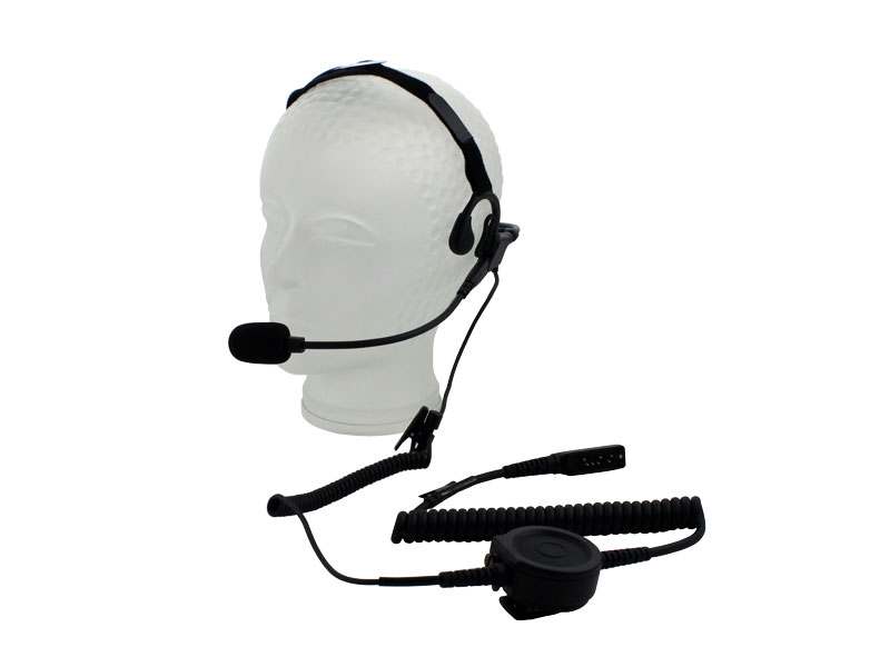 Überkopf Headset mit Schwanenhals Mikrofon und großer PTT-Taste für Motorola MTP850FUG, MTP6650, DP3400-4800
