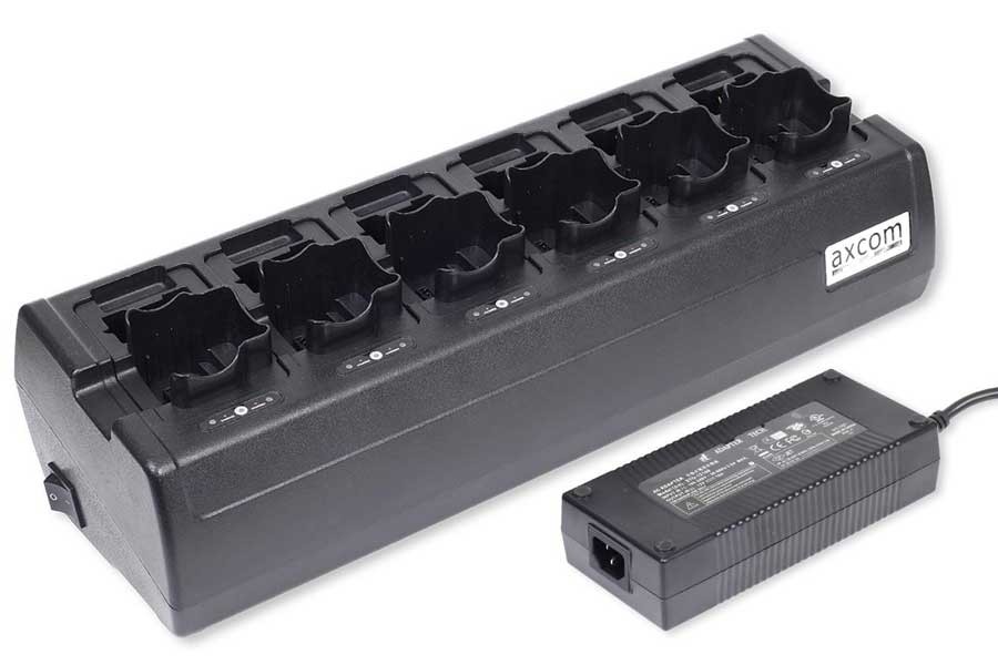 6+6-Stationen Ladegerät inkl. Adapter für Motorola MTP8500EX