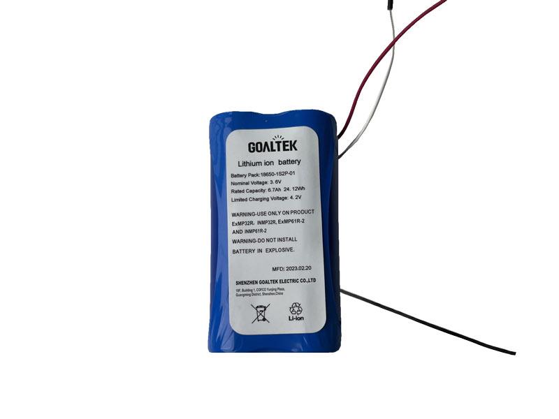 Li-Ion Akku-Pack für explosionsgeschütze LED-Handlampe EXMP32R 3,6V/6700mAh