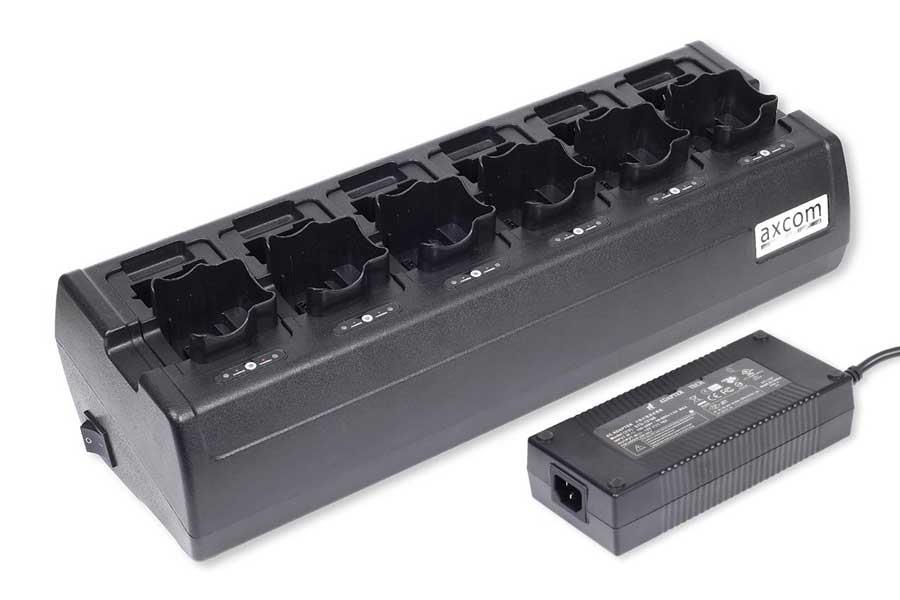 6+6-Stationen Ladegerät inkl. Adapter für Motorola GP360, DP3441