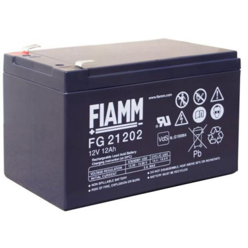 FIAMM Bleiakku FG21202 - 12V 12Ah (VDS) 6,3 mm Kontakte FIAMM Bleiakku FG21202 - 12V 12Ah (VDS) 6,3 mm Kontakte