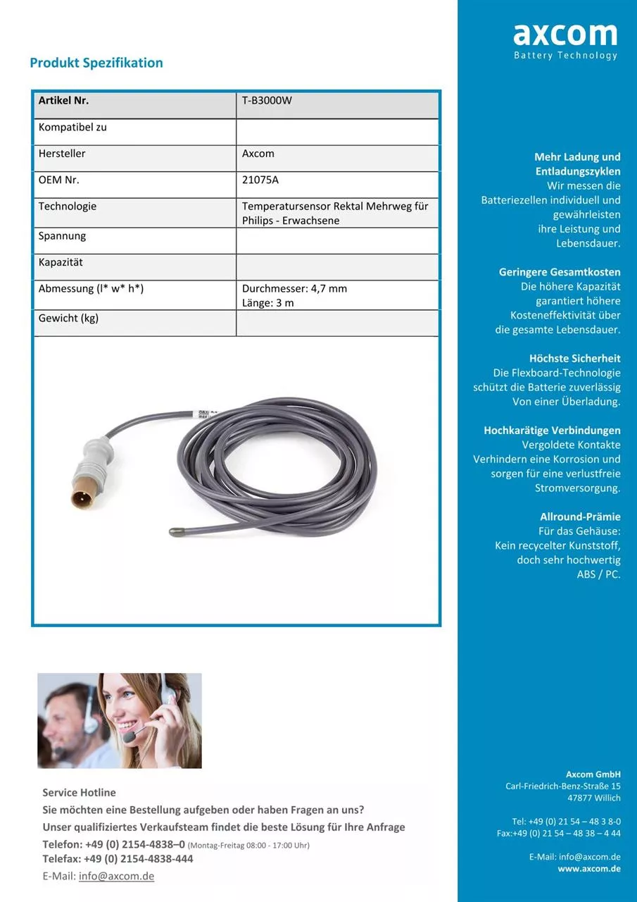Datenblatt T-B3000W Datenblatt T-B3000W