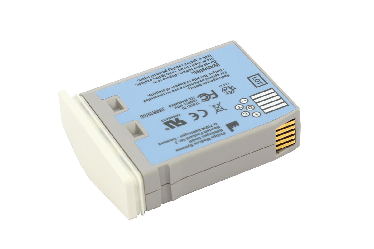 Akku für Philips IntelliVue MP2, X2, M3002A, M8102, M4607A, Rückseite Akku für Philips IntelliVue MP2, X2, M3002A, M8102, M4607A, Rückseite