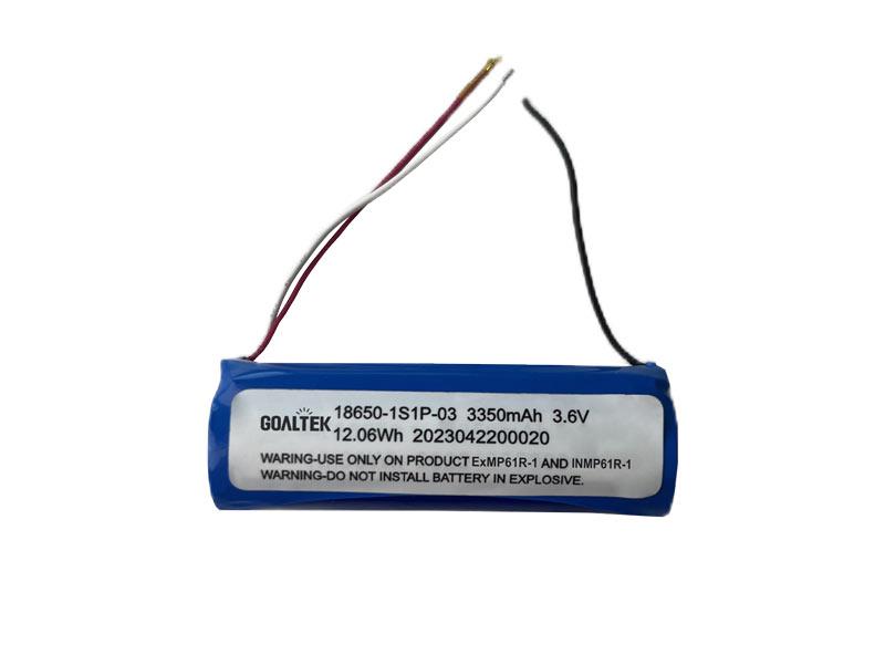 Li-Ion Akku-Zelle für explosionsgeschützte Stirnlampe EXMP61R-1 - 3,6V/3350mAh Li-Ion Akku-Zelle für explosionsgeschützte Stirnlampe EXMP61R-1 - 3,6V/3350mAh