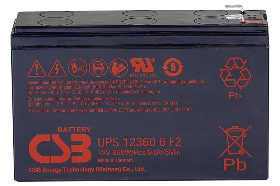 CSB Bleiakku UPS 123606 F2 - 12V 360W (+F2-F1) CSB Bleiakku UPS 123606 F2 - 12V 360W (+F2-F1)