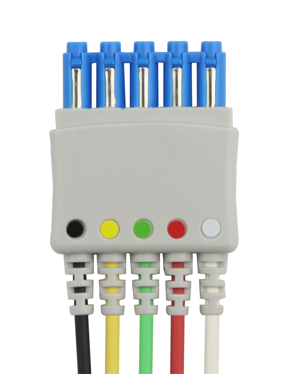 2x 5-adrige EKG Kabel wie Philips M1978A, Detailansicht blau 2x 5-adrige EKG Kabel wie Philips M1978A, Detailansicht blau