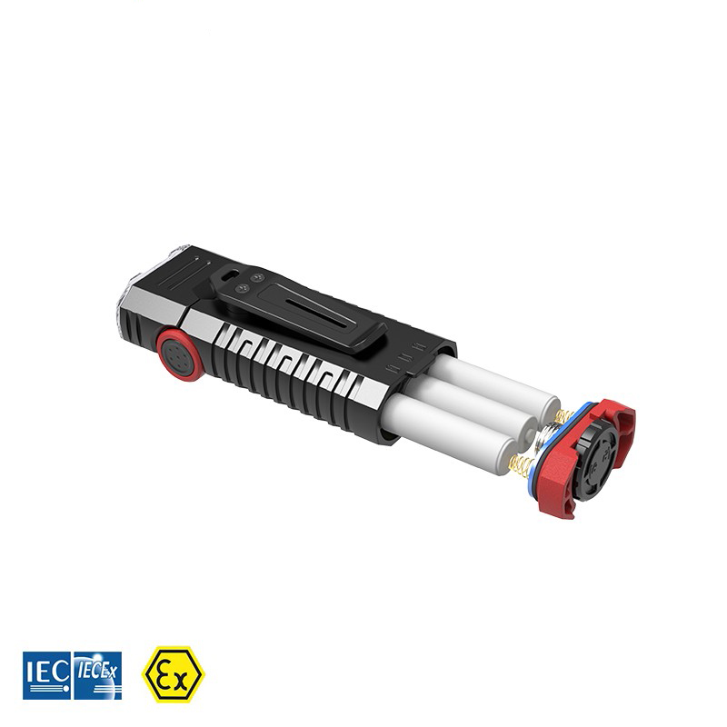 Taschenlampe EX-geschützt, 90° Rotationskopf, batteriebetrieben, ATEX, 15h Leuchtdauer Taschenlampe EX-geschützt, 90° Rotationskopf, batteriebetrieben, ATEX, 15h Leuchtdauer
