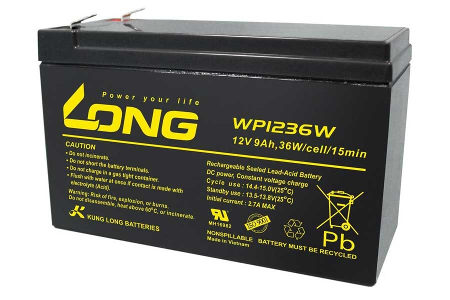 Long Bleiakku WP1236W - 12V 9Ah (Hochstrom)