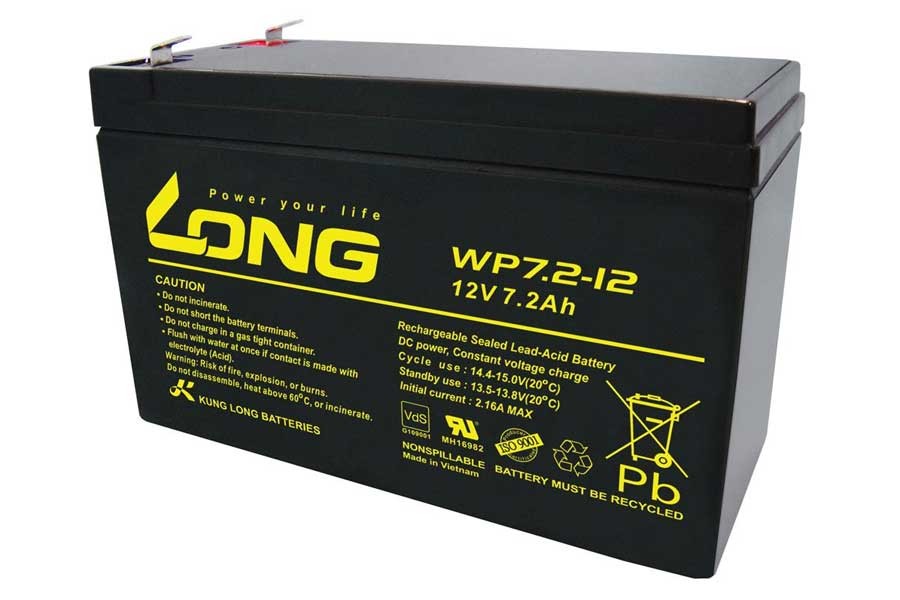 Bleiakku Long WP7.2-12-F2 - 12V/7,2Ah 6,3mm Bleiakku Long WP7.2-12-F2 - 12V/7,2Ah 6,3mm