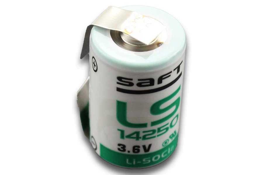 Li-Me Batterie SAFT LS14250 1/2AA - 3,6V/1,0Ah (Lötfahne in U-Form) Li-Me Batterie SAFT LS14250 1/2AA - 3,6V/1,0Ah (Lötfahne in U-Form)
