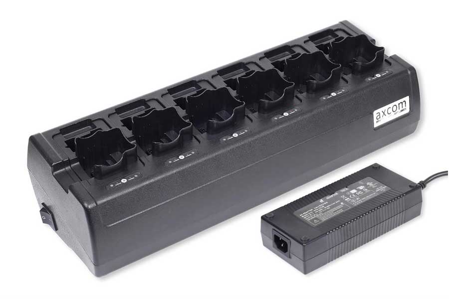 6+6-Stationen Ladegerät inkl. Adapter für GP900, HT1000, XTS
