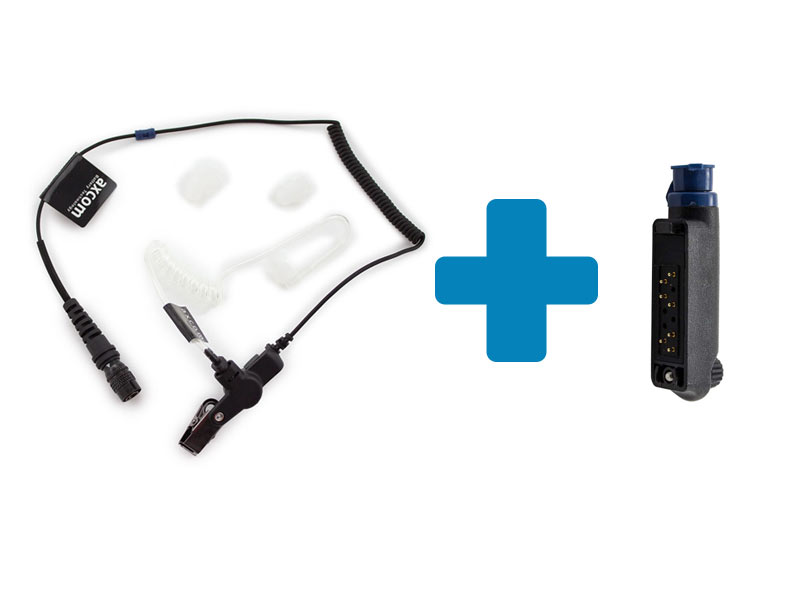 Headset mit Bajonettanschluss + abnehmbarer Adapter für Sepura STP8000, STP9000, SC20