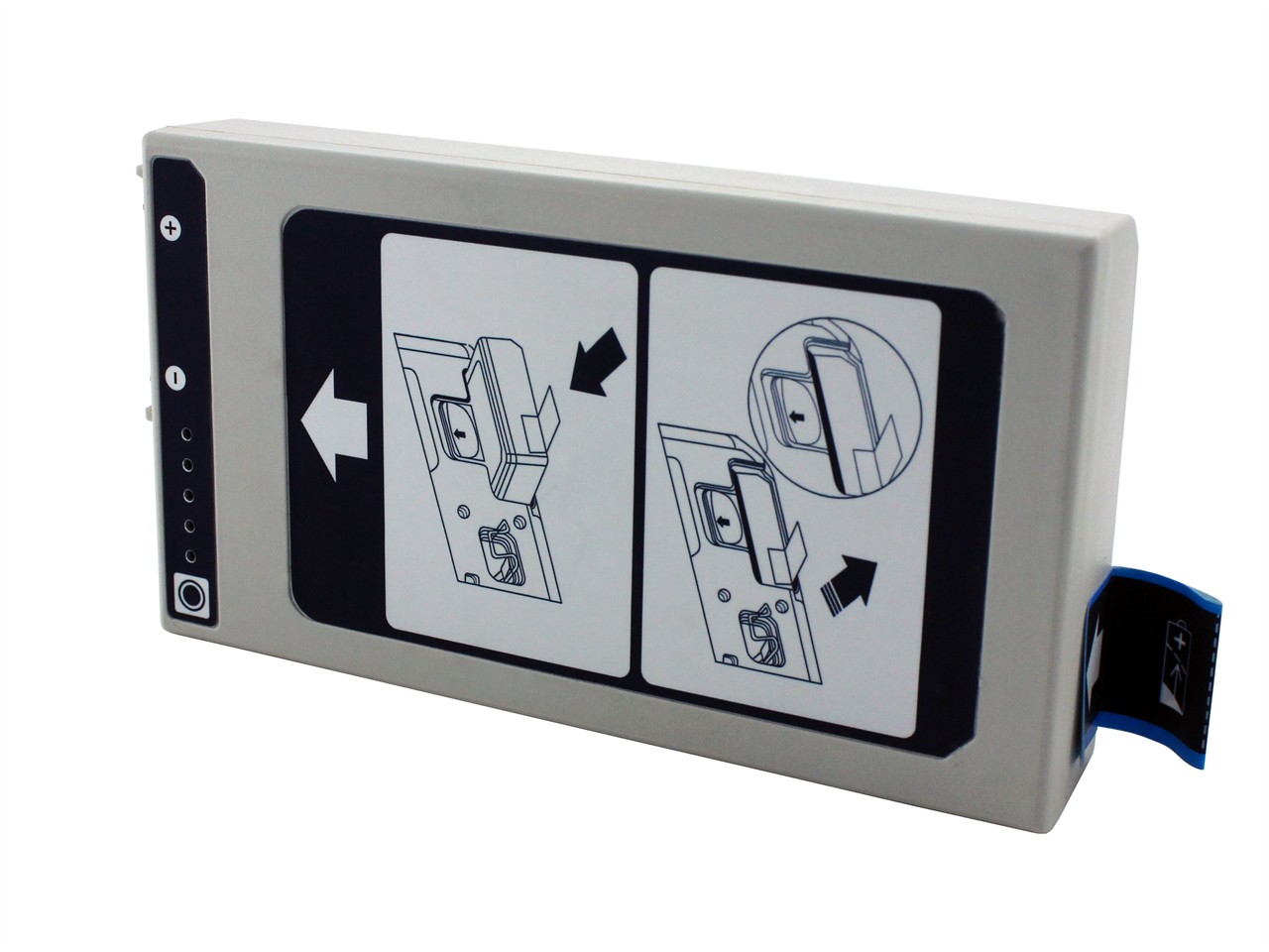 Akku für Philips Efficia DFM100 Defibrillator, Rückseite Akku für Philips Efficia DFM100 Defibrillator, Rückseite