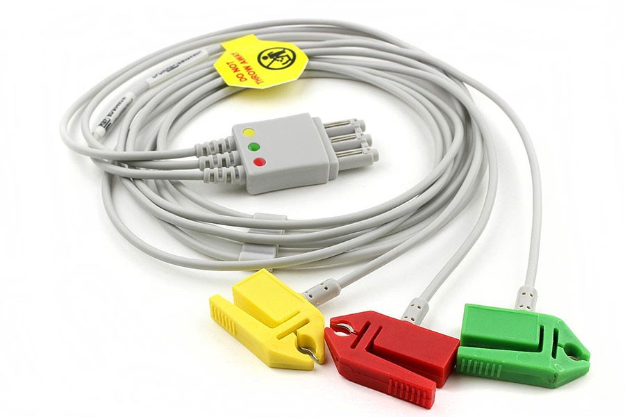 3-adriges EKG Kabel mit Clip, wie Philips M1672A 3-adriges EKG Kabel mit Clip, wie Philips M1672A