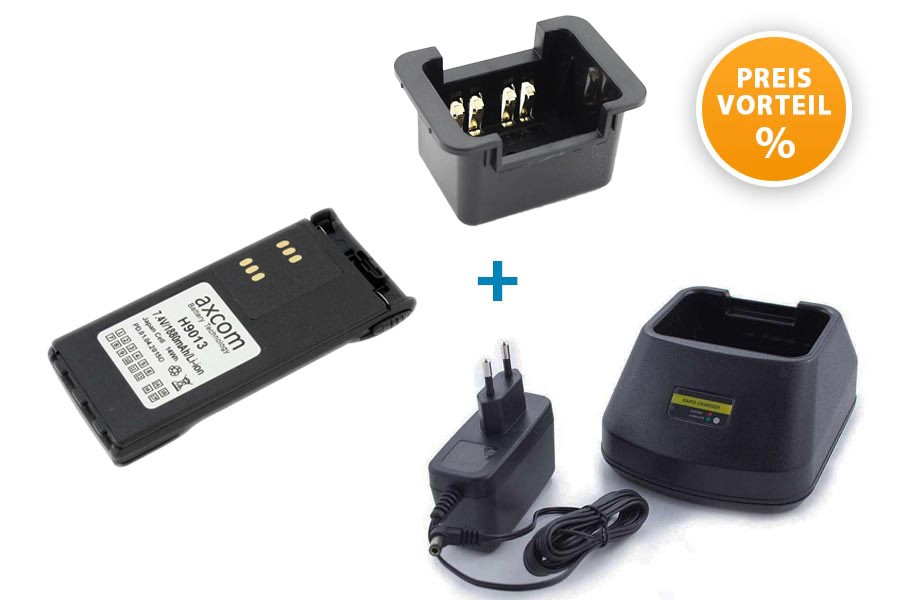 Bundle aus Akku, Ladegerät und Ladeadapter für Motorola GP320