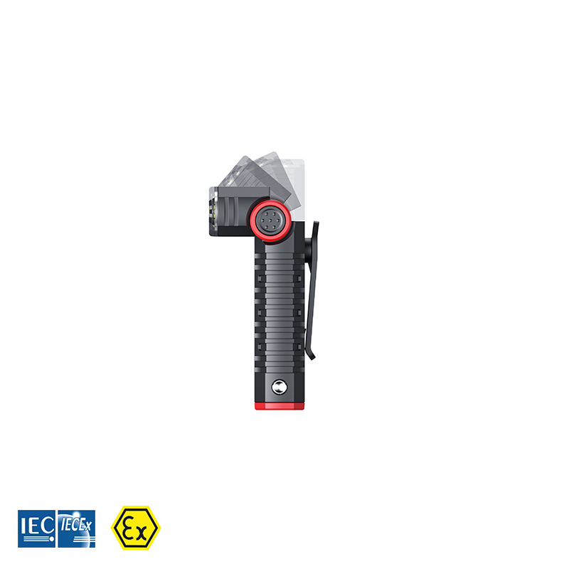 Taschenlampe EX-geschützt, mit 90° Rotationskopf, inkl. Li-Ion Akku, ATEX, 20h Leuchtdauer