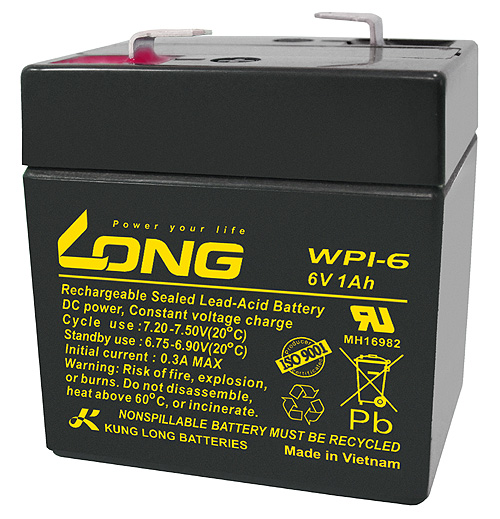 Long Bleiakku WP1-6 - 6V 1Ah
