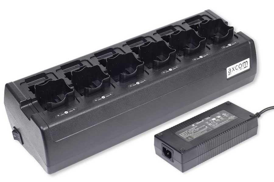 6+6-Stationen Ladegerät inkl. Adapter für Motorola MTP8500EX