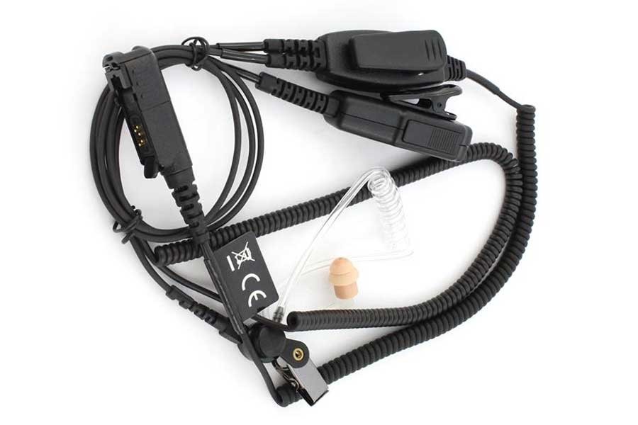 Schallschlauch-Headset 2 Kabel-Lösung für Motorola DP2400, DP2600, DP3441, MTP3100, MTP3200, MTP3250