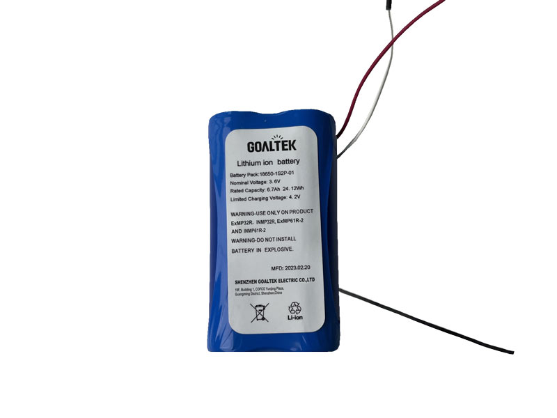 Akku-Pack für explosiosgeschützte Stirnlampe EXMP61R-2 Akku-Pack für explosiosgeschützte Stirnlampe EXMP61R-2