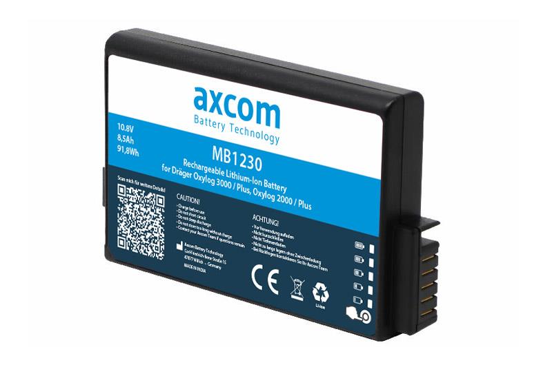 Li-Ion Akku für Dräger Oxylog 3000, 3000 Plus, Oxylog 2000, 2000 Plus - 10,8V 8,5Ah Li-Ion Akku für Dräger Oxylog 3000, 3000 Plus, Oxylog 2000, 2000 Plus - 10,8V 8,5Ah