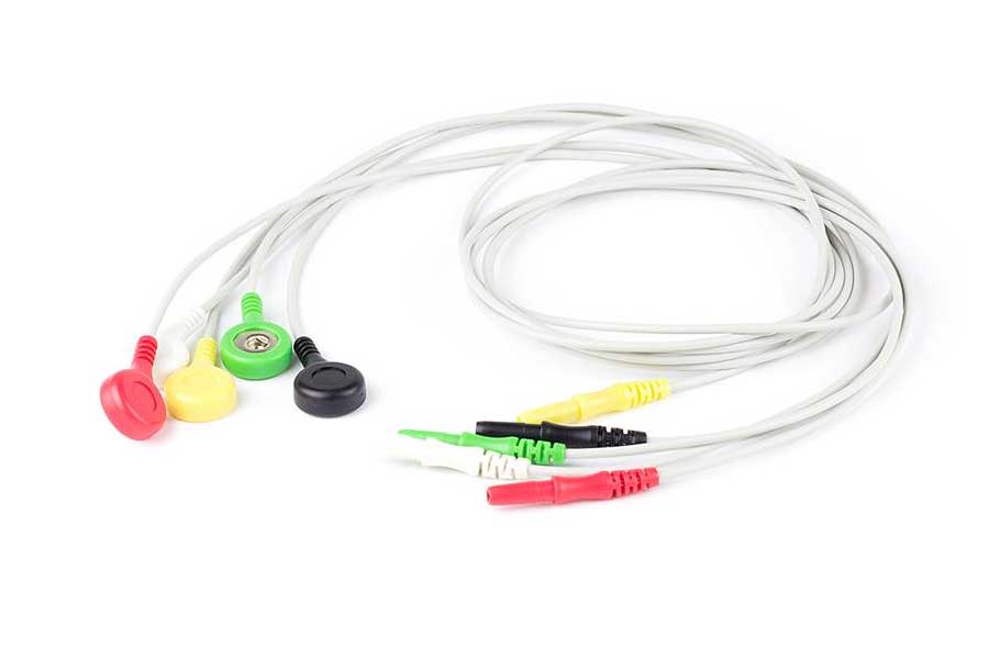 5-fach EKG Kabel mit DIN-Stecker und Druckknöpfen