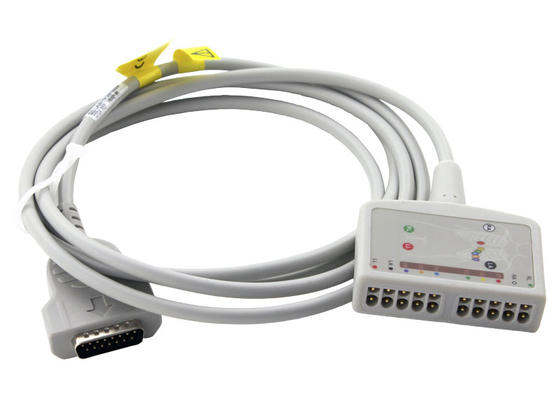 10-poliges EKG Stammkabel mit 15-Pin Stecker für Hellige, GE und Marquette 10-poliges EKG Stammkabel mit 15-Pin Stecker für Hellige, GE und Marquette