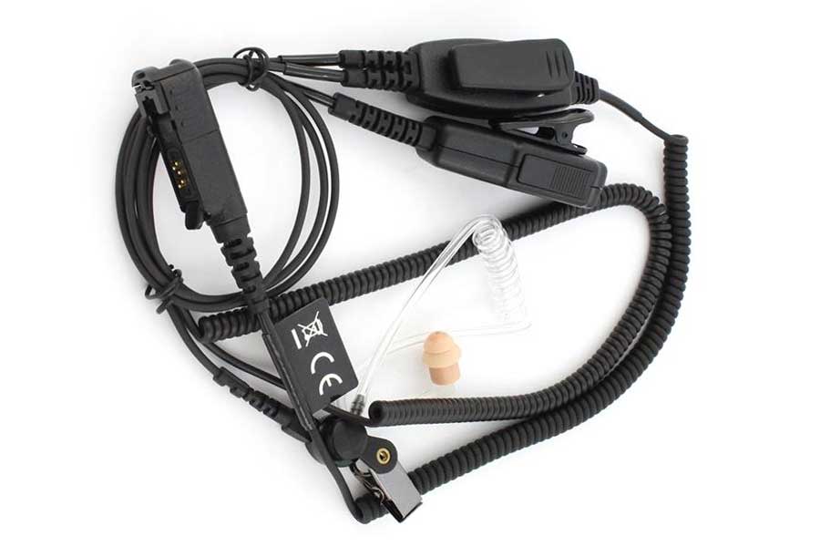 Schallschlauch-Headset 2 Kabel-Lösung für Motorola DP2400, DP2600, DP3441, MTP3100, MTP3200, MTP3250