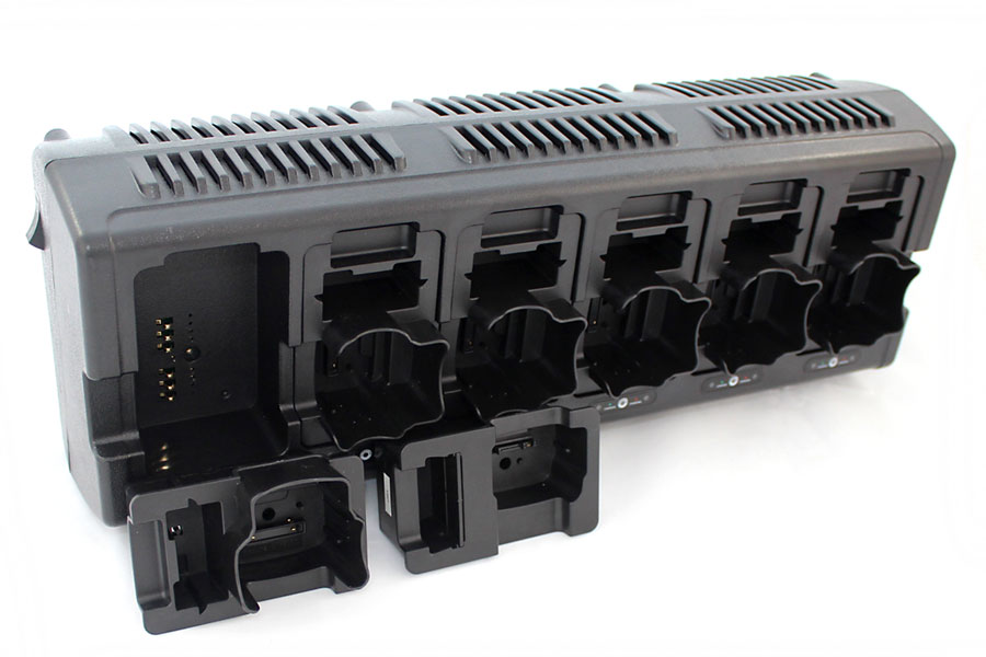6+6-Stationen Ladegerät inkl. Adapter für Sepura STP8000, STP9000, SC20