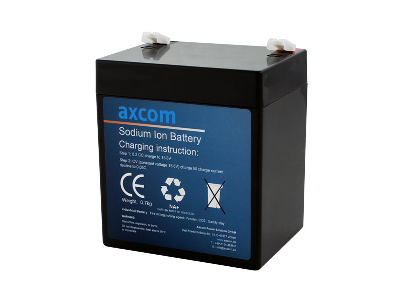 Axcom Natrium Ionen Akku 12V 4,5Ah mit 4,7mm Steckkontakten Axcom Natrium Ionen Akku 12V 4,5Ah mit 4,7mm Steckkontakten